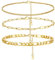 PROSTEEL 3pcs Bracelets de Cheville Plaqué Or 14K pour Femme à Chaîne Gourmette de 1,8mm Chaîne Trombone de 3mm et Chaîne Figaro de 4mm Chaînes Cheville Ajustable de 22+5cm