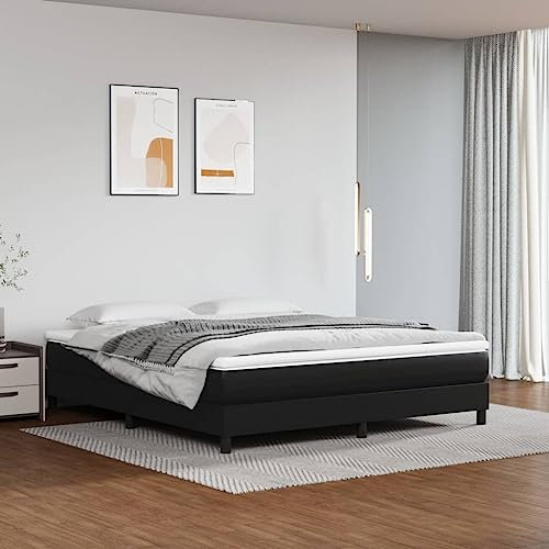Xichuzi Boxspringbett Schwarz 180x200 cm Kunstleder, Bett, Bettgestell, Jugendbett, Schlafzimmer Bett, Bed Frame 3120712