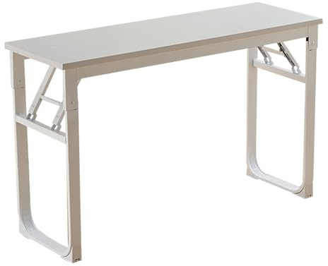 Klappbarer Konferenztische, Platzsparender Bürotisch, Moderner Computertisch, Ideal für Arbeit, Studium, Schreiben, Gaming im Schlafzimmer, Wohnzimmer, kein Zusammenbau Erforderlich(White,180x60x75cm/