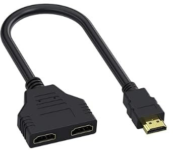 Double Prise HDMI Adaptateur Prise Mâle vers Double Femelle 1 à 2 Voies Splitter HDMI Câble Adaptateur Séparateur Câble Répartiteur pour LED LCD HD TV