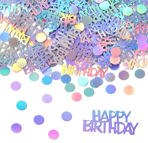 600 Stück Konfetti Geburtstag Happy Birthday Konfetti Glitzer Geburtstagsdeko Happy Birthday Deko Tischdeko Frau Mann für Party Frau Mann, Glitzer Confetti, Luftschlangen