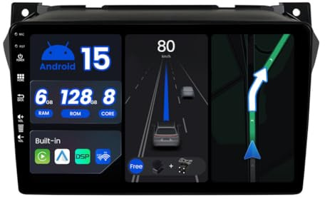 BXLIYER - [6G+128G, Octa-Core] - Autoradio für Suzuki Alto Nissan Pixo (2009-2016) Android 15 GPS Navigation Radio - DSP/Carplay/Android Auto - Kamera + MIC 9 Zoll 2 Din Lenkradsteuerung DAB 360-CAM