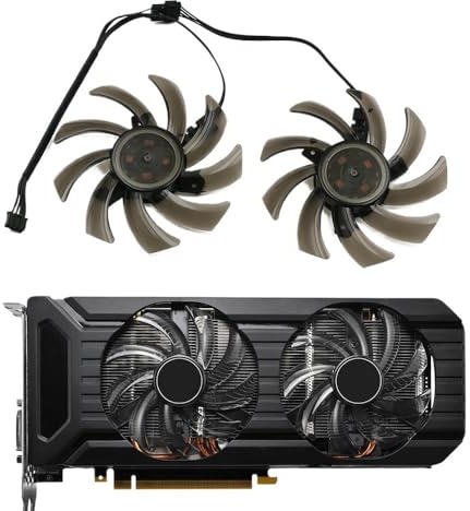 YUNHUOZ 2 Teile/Satz 87mm(90mm) GA91S2U,GPU Grafikkarte Fan, für Palit für GeForce CMP 30HX 6G,GTX 1080 1070 Ti 1060 Dual,Ersetzen FDC10H12S9-C