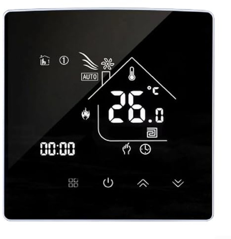 Thermostat intelligent WiFi, programmable avec thermostat à écran tactile, thermostat d'ambiance télécommande pour la maison (bigualu)