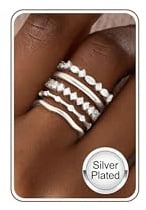 ZNBOH Ringe Set Gold Silber Damen Wasserfest Stapelbar Zirkonia Größe 52-62 | 5PCS Ring Set mit Zirkonia,18K Vergoldet,Verlobungsring,Promise Daumenring,Fingerring,Goldring,Schmuck für Frauen Mädchen