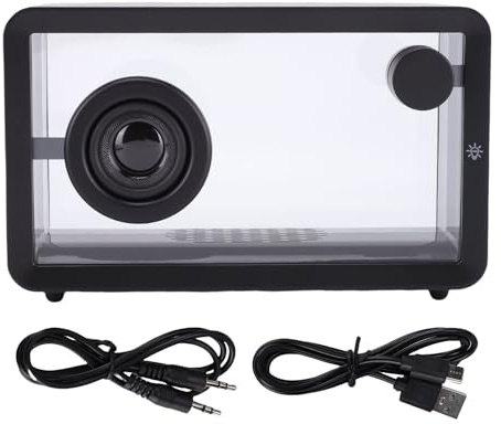Denash Altavoz Inalámbrico Transparente con Luces RGB, Diseño Transparente único, Iluminación RGB Dinámica, Estabilidad 5.1, Calidad de Sonido Envolvente