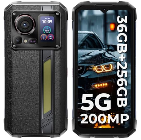 HOTWAV Hyper 7 Pro 5G Rugged Smartphone 2025 Android 14,120Hz 2.4K 6.6'' FHD+,36GB+256GB/2TB Telefono Indistruttibile 200MP 4K Video 10800mAh/33W Cellulare Antiurto Doppio Schermo/5G Dual SIM/IP68/NFC