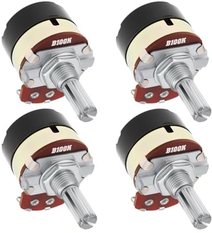 VGOL 4 Stück 100 KΩ WH138 Drehpotentiometer mit Ein-/Ausschalter Und 6 X 12 Mm Achse Zur Lautstärkeregelung