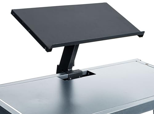 Fame Audio DJ Mobile Laptopablage, Stabile und Höhenverstellbare, Winkelverstellbare Laptop-Halterung, Effektgerät-Halterung, Passend zum DJ Mobile Table, 300x600mm Platte, Gewicht 4.40kg