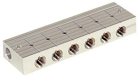 RIEGLER 103580-VT 52210 Verteilerleiste 10 integrierte Kugelhähne, Alu-Druckguss, G 3/8, 1Stk