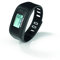 VITALmaxx Fitness-Armband, Schrittzähler, LED Anzeige, GPS Fitness Tracker, Digital-Uhr, Kalorienzähler, verstellbares Band, inkl. Batterien, Silikon, 24 cm, schwarz