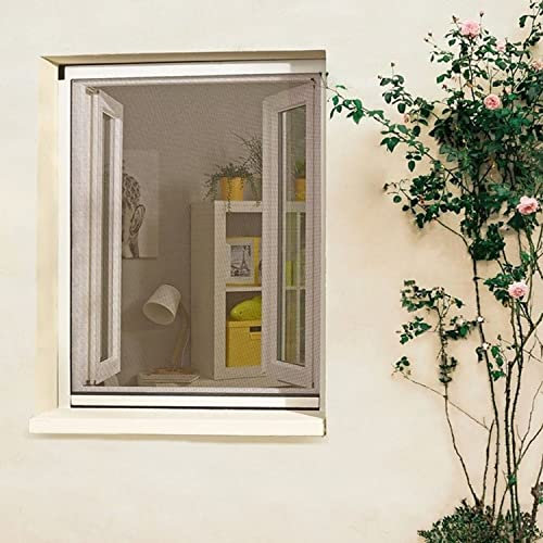 MADECOSTORE Moustiquaire Enroulable en alu pour fenêtre - Blanc - L80 x H130cm