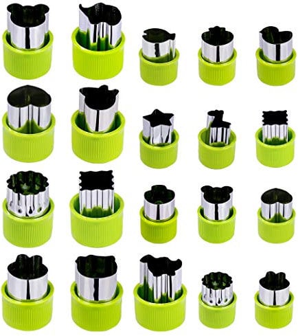 Cortadores de Galletas Acero Inoxidable Cortadores de Vegetales et Fruta con Cubierta Protectora para Galletas Fideos Pasta de Azúcar Herramientas Decorativas 20 Piezas