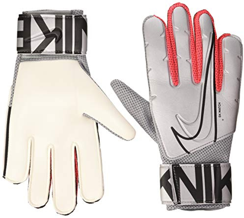 Nike Soccer Gloves NK GK MATCH-FA19, metallic Silver/Laser Crimson/(Black), 6, GS3882