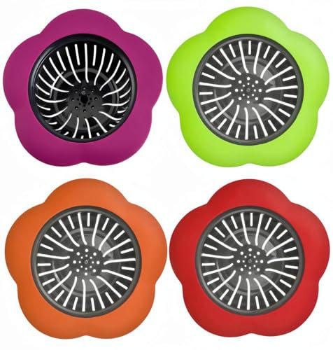 Jianyi 4 Pack Sink Strainer, Kitchen Sink Drain Filter Basket, Plastic Cute for Acrylic Paint Pouring - multicolor