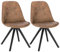WOLTU Chaise de Salle à Manger Lot de 2 siège en Tissu Scientifique Pied en Bois Massif, Chaise de Cuisine Chaise de Salon Brun Foncé, BH268dbr-2