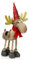 com-four® Premium Weihnachts-Rentier - winterliche Elch-Figur als Dekoaufsteller - niedliche Weihnachtsdeko als Raumschmuck - freistehende Figur auf Stelzenbeinen - schwedischer Dekoartikel