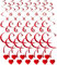12PCS Herz hängenden wirbelt Dekorationen für Valentinstag Geburtstag Jubiläum Hochzeit Single Party Brautdusche Jahrestag rot Wirbel Ornamente…