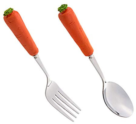 STOBOK Kindergeschirr Ostern Partei Liefert Edelstahl Besteck Osterkarotten-utensilien Set Babygabeln -löffeln Sichere Kinder Besteck Kleinkind Fütterungslöffel Metall Rostfreier Stahl
