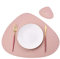 4er Set/6er Set Platzsets und Untersetzer Dreieck Oval Leder Tischset Wassertropfen Abwischbar Tischmatte Wasserdicht ölbeständig Rutschfestes Hitzebeständiges Platzsets (Rosa,4er)
