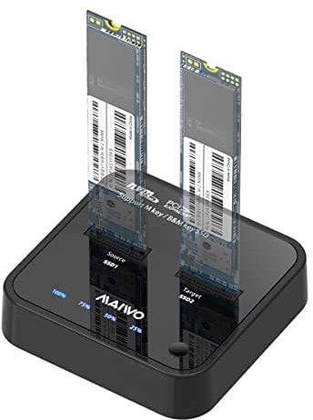 MAIWO Docking station 2 bay per clonare M.2 NVME SSD con funzione duplicatore lettore USB3.1 Gen2 10 Gbps. K3016P
