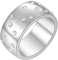 PAMTIER Damen Edelstahl Eternity Statement Starry Ring mit Cubic Zirkonia 10MM Breiter Ehering Silber Größe 68