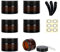 Yalbdopo Lot de 6 conteneurs vides en verre ambré pour échantillons de produits cosmétiques avec couvercles en plastique noir et doublure intérieure – Mini pots de voyage rechargeables pour