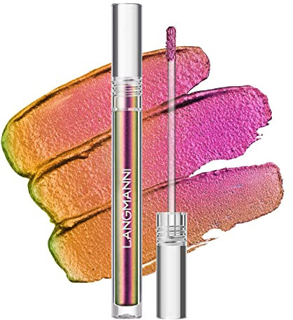 Rose Rot Lila Gold Chamäleon Flüssiger Lidschatten Dreifarbiger Diamant Funkelnder Flüssiger Lidschatten Einzelpackung(WONDER)