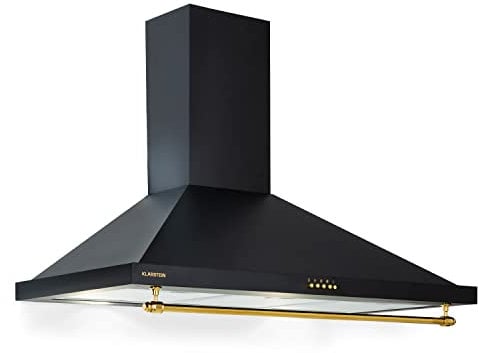 Klarstein Campana Extractora Decorativa 90 cm con Luces LED, Extractor Cocina Flujo Aire 591.5m³/h, Campanas Extractoras Acero, Extractores para Cocina con Filtros Anti Grasa con Bajo Consumo