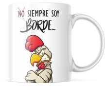 Tazas graciosas con frase Tazas originales para regalar Regalos originales para hombre y mujer Caja regalo con chuches cumpleaños Amigo invisible (No soy borde)