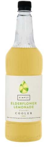 Simply Elderflower Lemonade Cooler, Suitable for Vegans, Beverage Syrup for Cocktails, Mocktails & Lemonades (1 Litre)