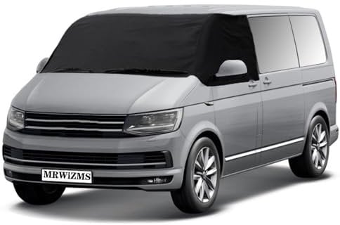 Frontscheibenabdeckung für VW T5 T6, Windschutzscheibenabdeckung, 600D Dickes Oxford Tuch Anti ultraviolett, Anti Schnee, Staubdicht, Verdickt aktualisierte VW Windschutzscheibenabdeckung (T5 T6)