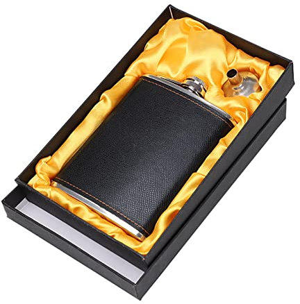 Flachmann Geschenkset, Flachmann für Schnaps, Trinkflasche 8 Unzen, Edelstahl mit 1 Trichter