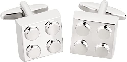 TEROON Manschettenknöpfe Bauklötzchen Klemmbaustein viereckig