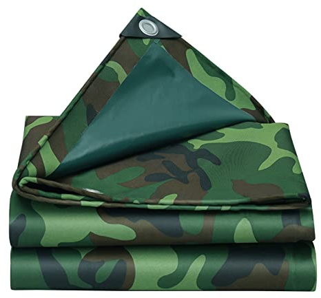 DMCHENGMA wasserdichte Plane, strapazierfähiges Camouflage-Oxford-Tuch mit Ösen, Premium-Qualitäts-Abdeckplane für Outdoor-Camping-Blatt (0,4 mm/450 g/m²) (Size : 5x7m)