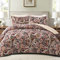 Exclusivo Mezcla Bettdecke 4-Jahreszeiten Steppdecke in 220 x 230 cm mit Paisley-Muster, Warme und Weiche Schlafdecke ohne Bezug mit 2 Kissenbezügen, Schwarz