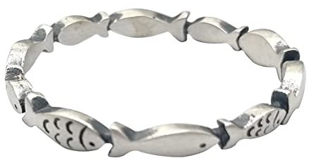 Aotiwe Modeschmuck Ringe, Herrenring Silber Fisch 925 Silber Größe 60 (19.1) Geschenk Hochzeit