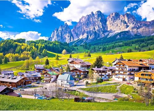 HUADADA Jigsaw Puzzles 1000 Pieces for Adults jigsaw puzzles for adults 1000 Piece Puzzle Educational Games,Beautiful Alpine Cortina D 'Ampezzo Scenery