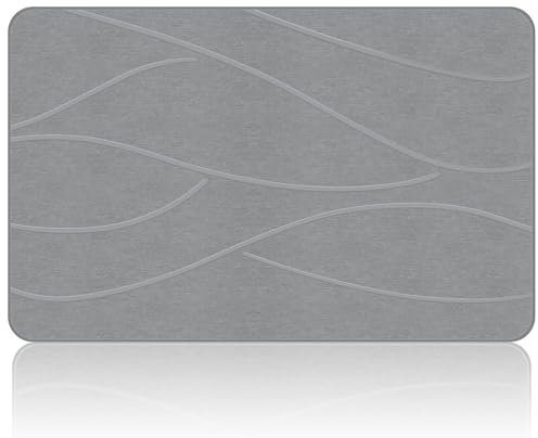 IDYFODOL Diatomite Stone Bath Mat Super Absorbent Quick Dry Easy to Clean Non Slip Versatile Mat for Bathroom, Kitchen, and More - 40x60 cm (Diatomite, Grey)