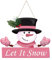 Qunclay Pink Let It Snow Türschild Winter Weihnachten Türdeko Holz Schneemann Haustür Dekor Weihnachten Türschild Hängende Dekoration Weihnachten Wanddekor Türhänger für Home Veranda 30 cm