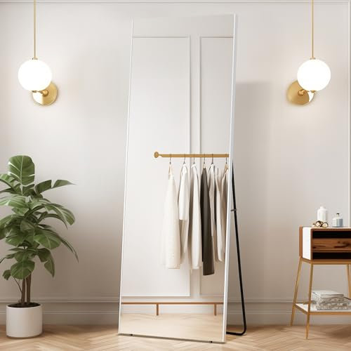 brisafe Ganzkörperspiegel 180 x 60 cm großer Wandspiegel Schwarzem Rahmen und Splitterschutz Nano HD Garderobenspiegel Anti-Beschlag Stehspiegel für Fitnessstudio Wohnzimmer
