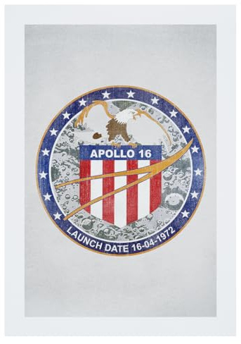 All+Every NASA Apollo 16 Mission Badge Distressed A3 Print