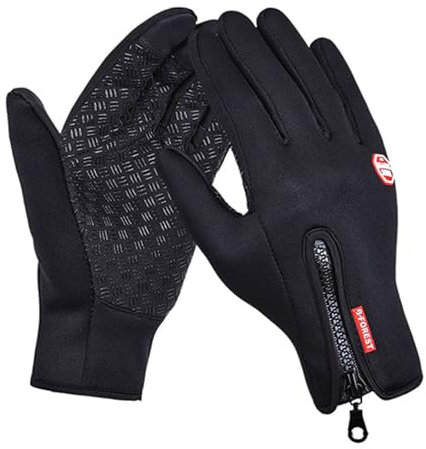 Thermo Alpin, Freezer Thermo-Handschuhe für Herren, warm, Touchscreen, wasserdicht, für den Winter (A0001-BK, L)