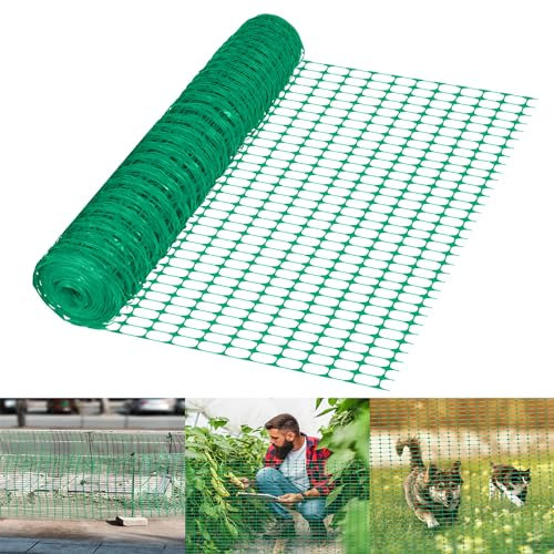YRHome 1 x 80m Absperrzaun Kunststoff Grün Bauzaun Warnzaun Warnnetz mobiler Hundezaun Auffangnetz Wildzaun Fangzaun Sicherheitsnetz Fangnetz Baustellnetz Hühnerzaun Schutznetz für Garten camping
