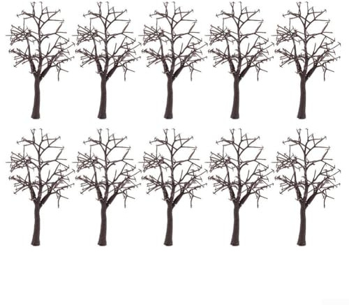 Lot de 50 modèles d'arbres mixtes de 12 cm - Miniature - Paysage architectural - Modèle de paysage - Tronc d'arbre nu - Simulation de plantes - Accessoires d'artisanat