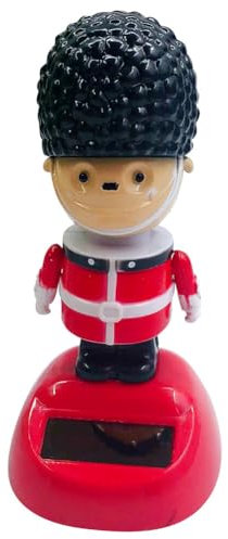 JAWSEU Solar Tanzendes Spielzeug Auto Armaturenbrett Tänzerin Wackelköpfe Spielzeug Soldat Shaking Head Tänzerin Figur Armaturenbrett Ornament Tanzende Solarfigur Dashboard Puppe Auto Dekoration