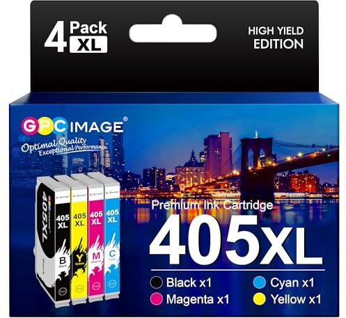 GPC IMAGE 405XL Multipack Kompatible für Epson 405 405 XL 405XL Schwarz für Epson Workforce Pro WF-4820 Patronen WF-4820DWF WF-3820 WF-3820DWF WF-4825 WF-3825 WF-4830DTWF WF-7840DTWF (4er-Pack)