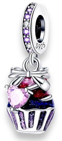 Streetculture Charm Muffin Cupcake Kuchen Gebäck Bäcker - 925 Silber Bettelarmband Sammlerband Anhänger