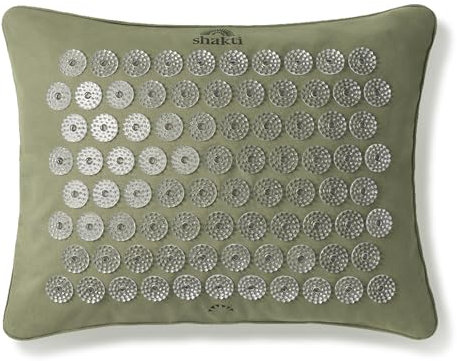 ShaktiMat [Das Original seit 2007] Premium Akupressurkissen zur Entspannung für Schulter, Nacken, Kopf, Ethische Handarbeit, GOTS-zertifizierte Bio-Baumwolle, Salbeigrün