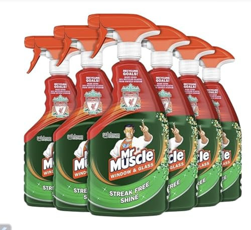 Mr Muscle Window Glass & Cleaner With Added Vinegar Streak Fre Shine 6×750 Ml (6, 750 Ml)
